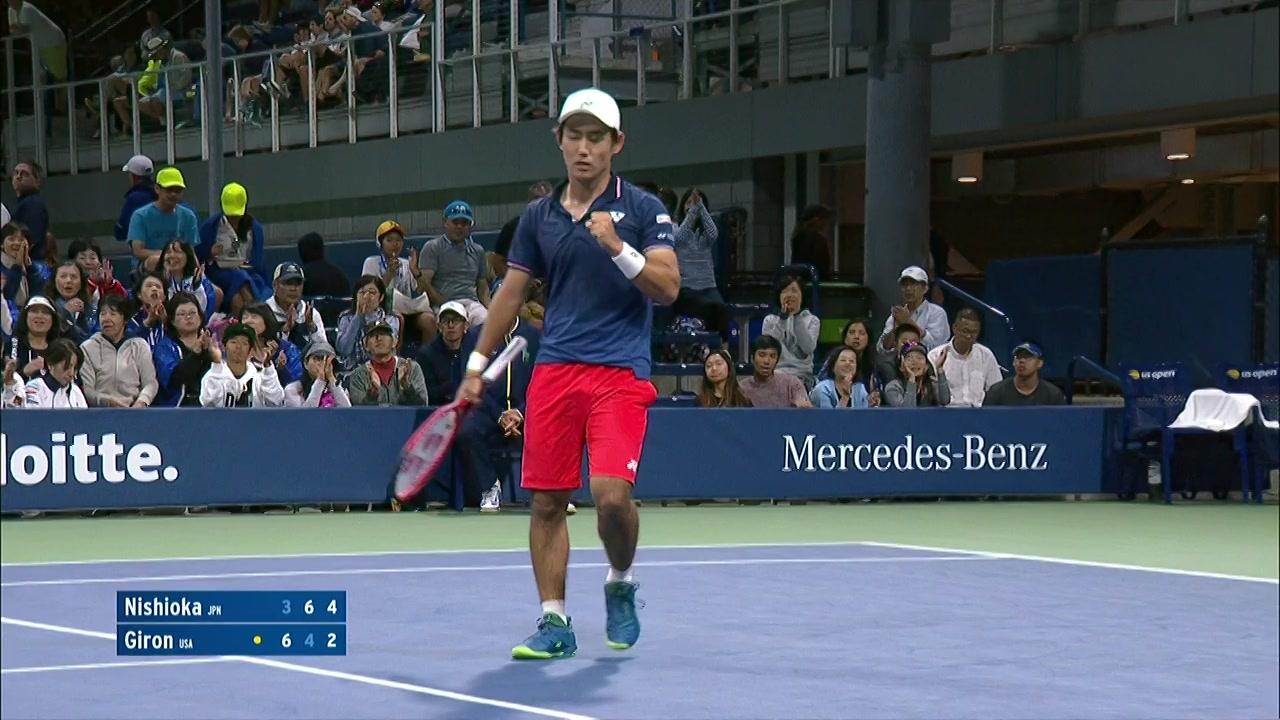 SlamTracker: Nishioka wins the point with a forehand smash winner. - US ...