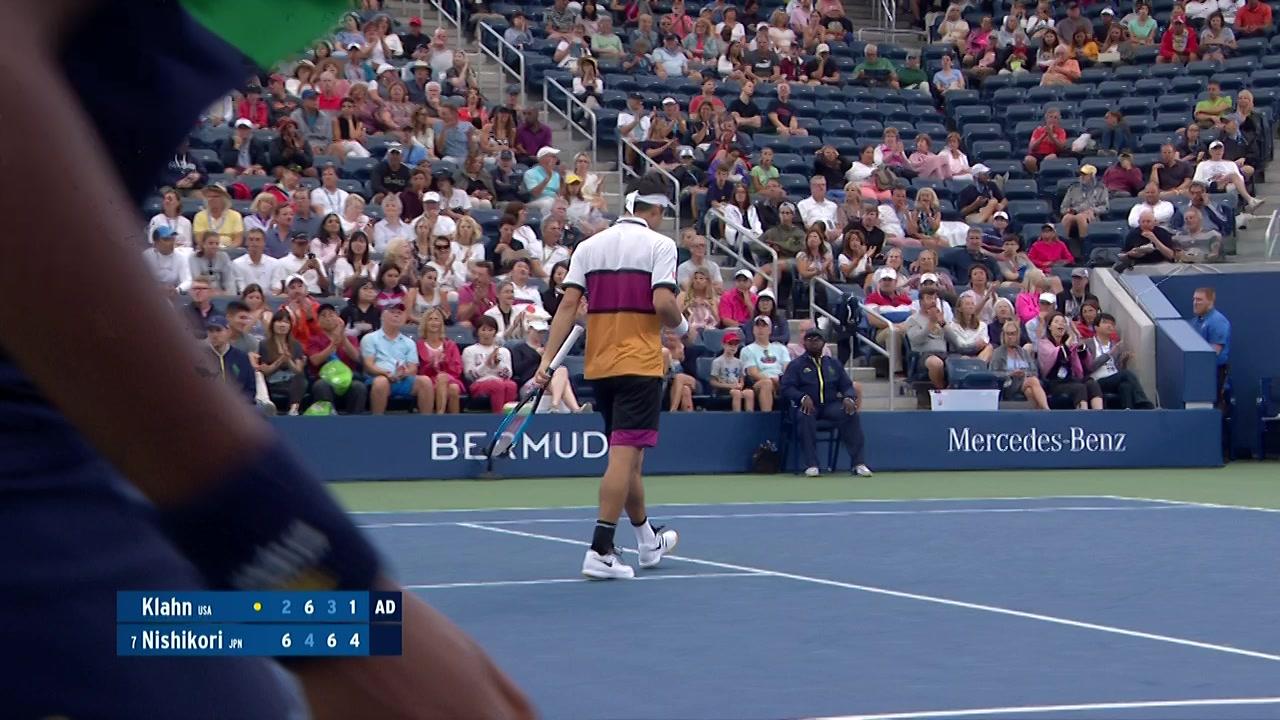 SlamTracker: Nishikori wins the point with a backhand volley winner ...