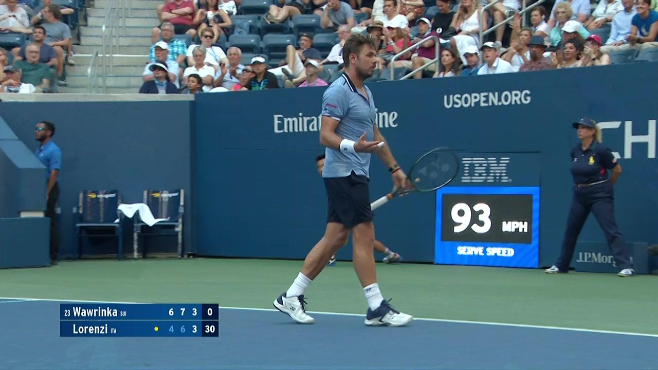 SlamTracker: Wawrinka wins the point with a forehand winner. - US Open ...