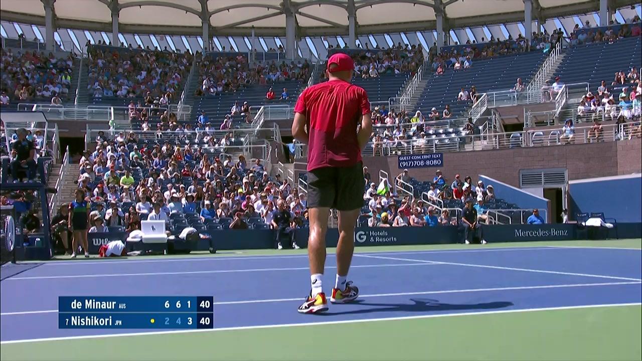 SlamTracker: de Minaur wins the point with a backhand winner. - US Open ...