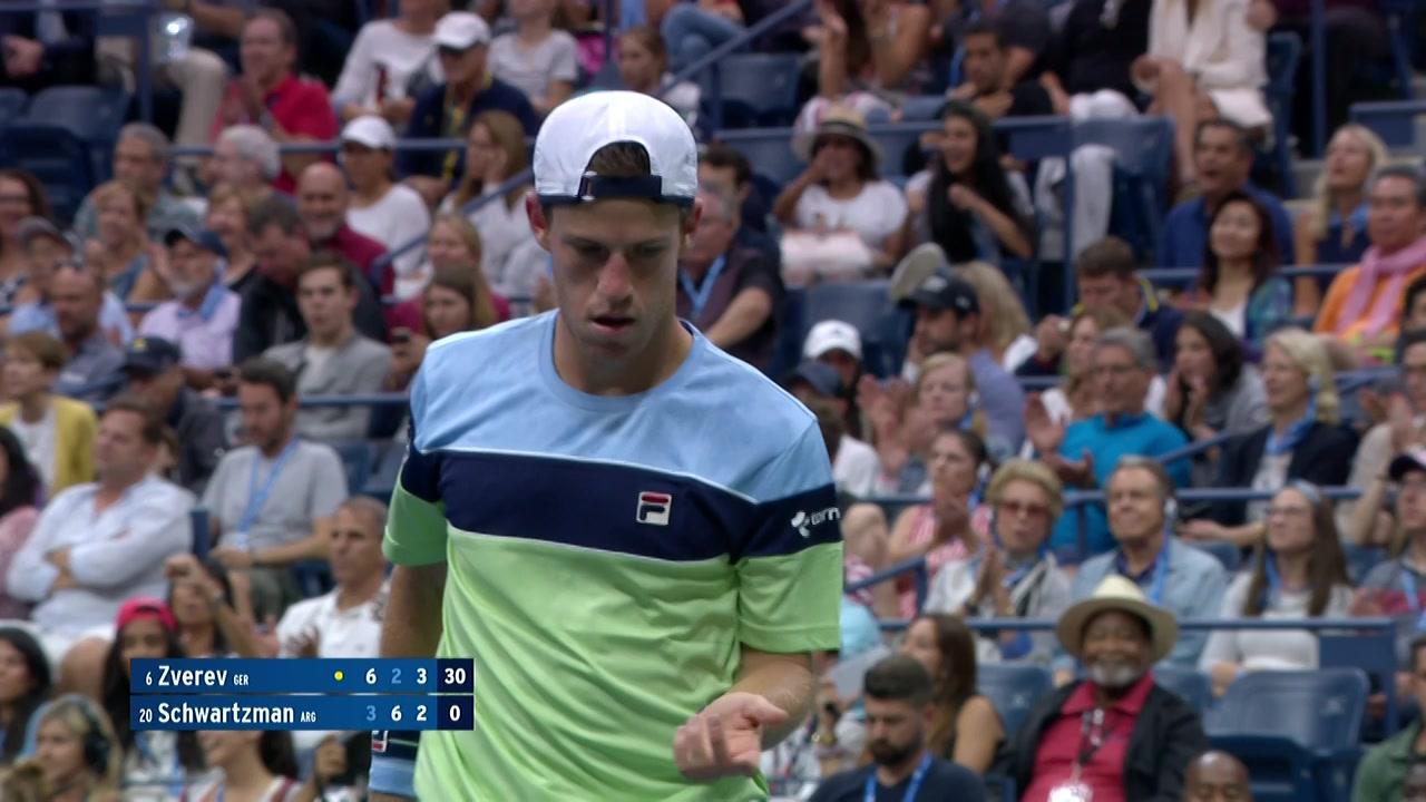 SlamTracker: Schwartzman wins the point with a forehand winner. - US ...