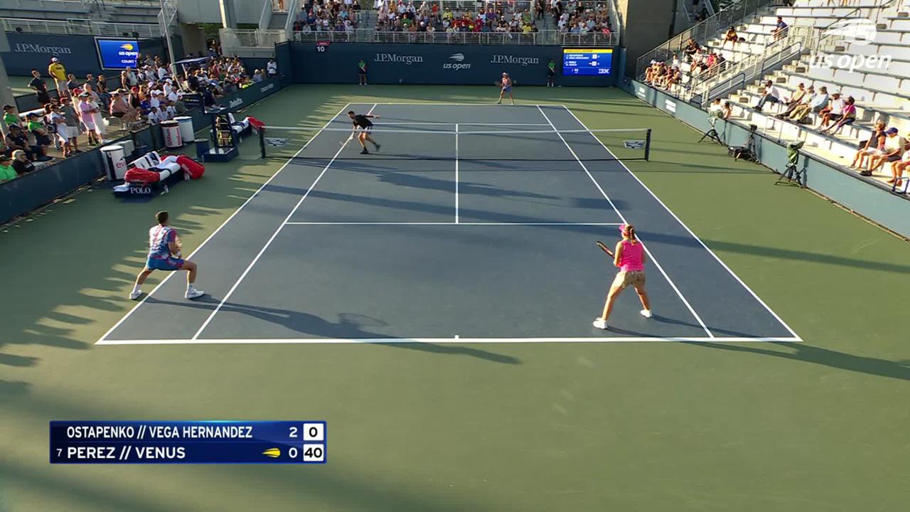 Ostapenko/Vega Hernandez vs. Perez/Venus Highlights | Round 2, Set 1 ...