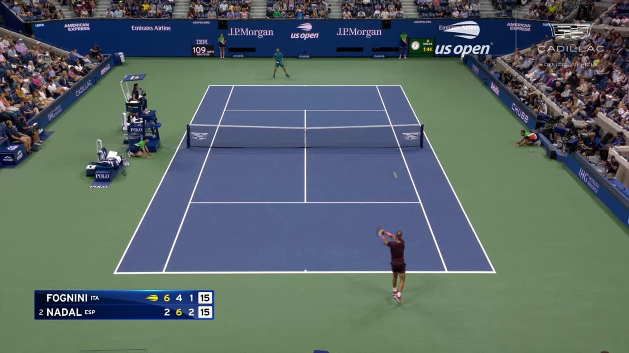 Fabio Fognini vs. Rafael Nadal Highlights Round 2, Set 3 US Open